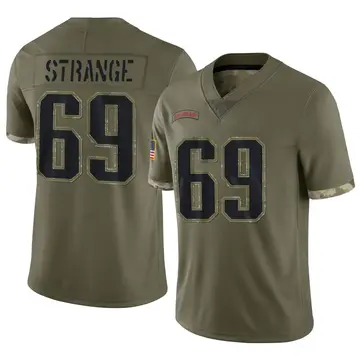 Nike Cole Strange Men's Limited New England Patriots Olive 2022 Salute To Service Jersey