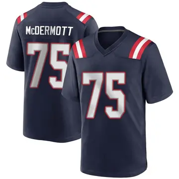 Nike Conor McDermott Men's Game New England Patriots Navy Blue Team Color Jersey