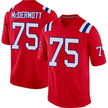 Nike Conor McDermott Men's Game New England Patriots Red Alternate Jersey