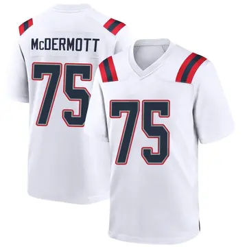 Nike Conor McDermott Men's Game New England Patriots White Jersey