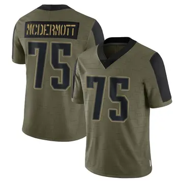 Nike Conor McDermott Men's Limited New England Patriots Olive 2021 Salute To Service Jersey