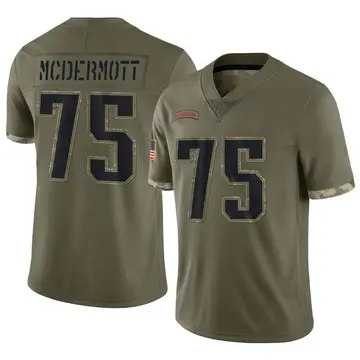 Nike Conor McDermott Men's Limited New England Patriots Olive 2022 Salute To Service Jersey