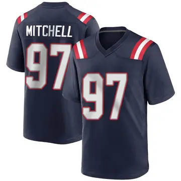 Nike DaMarcus Mitchell Men's Game New England Patriots Navy Blue Team Color Jersey
