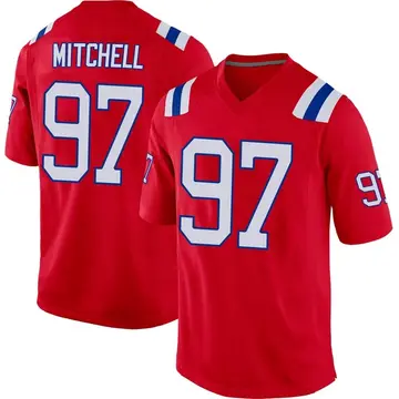Nike DaMarcus Mitchell Men's Game New England Patriots Red Alternate Jersey