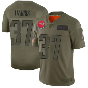 Nike Damien Harris Men's Limited New England Patriots Camo 2019 Salute to Service Jersey