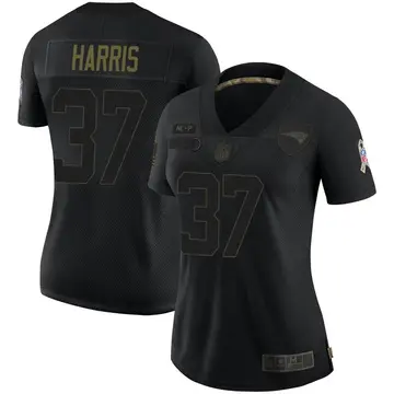 Nike Damien Harris Women's Limited New England Patriots Black 2020 Salute To Service Jersey