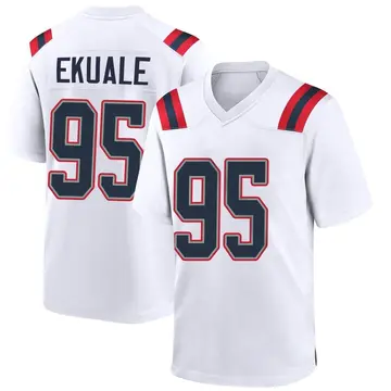 Nike Daniel Ekuale Men's Game New England Patriots White Jersey