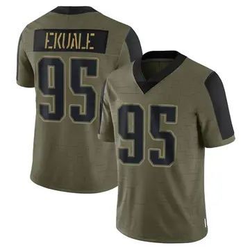 Nike Daniel Ekuale Men's Limited New England Patriots Olive 2021 Salute To Service Jersey