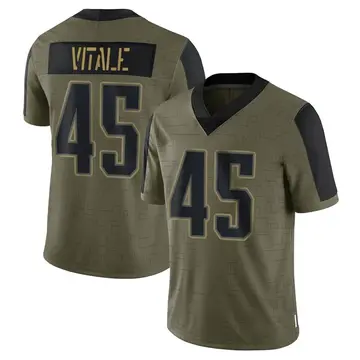 Nike Danny Vitale Men's Limited New England Patriots Olive 2021 Salute To Service Jersey