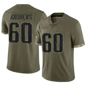 Nike David Andrews Men's Limited New England Patriots Olive 2022 Salute To Service Jersey