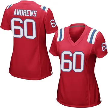 Nike David Andrews Women's Game New England Patriots Red Alternate Jersey
