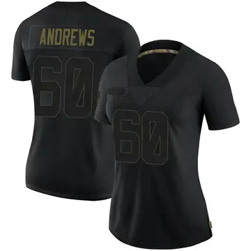 Nike David Andrews Women's Limited New England Patriots Black 2020 Salute To Service Jersey