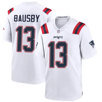 Nike De'Vante Bausby Men's Game New England Patriots White Jersey