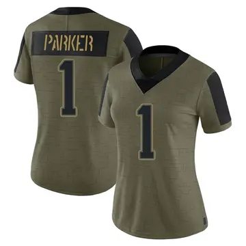 Nike DeVante Parker Women's Limited New England Patriots Olive 2021 Salute To Service Jersey