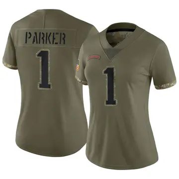 Nike DeVante Parker Women's Limited New England Patriots Olive 2022 Salute To Service Jersey