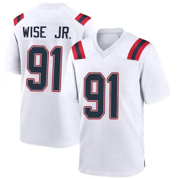 Nike Deatrich Wise Jr. Men's Game New England Patriots White Jersey