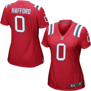 Nike Devin Hafford Women's Game New England Patriots Red Alternate Jersey