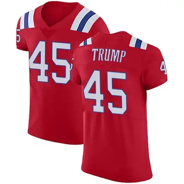 Nike Donald Trump Men's Elite New England Patriots Red Vapor Untouchable Alternate Jersey