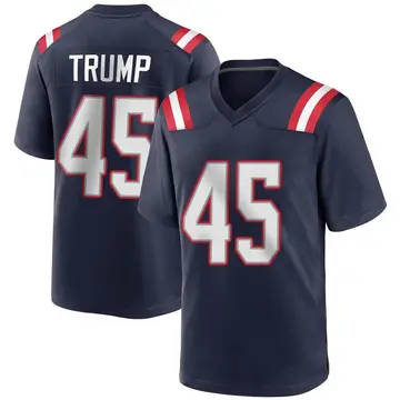 Nike Donald Trump Men's Game New England Patriots Navy Blue Team Color Jersey