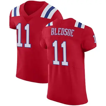 Nike Drew Bledsoe Men's Elite New England Patriots Red Vapor Untouchable Alternate Jersey