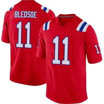 Nike Drew Bledsoe Men's Game New England Patriots Red Alternate Jersey