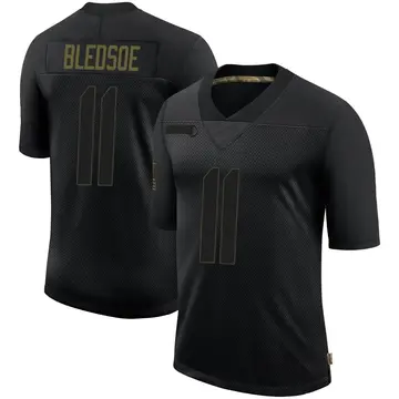 Nike Drew Bledsoe Men's Limited New England Patriots Black 2020 Salute To Service Jersey