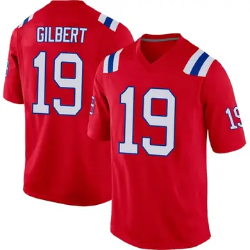 Nike Garrett Gilbert Men's Game New England Patriots Red Alternate Jersey