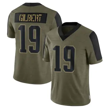 Nike Garrett Gilbert Men's Limited New England Patriots Olive 2021 Salute To Service Jersey