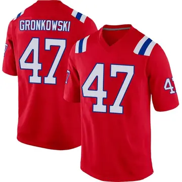 Nike Glenn Gronkowski Men's Game New England Patriots Red Alternate Jersey