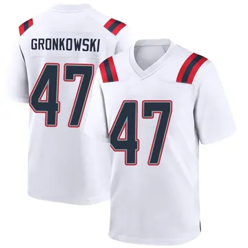 Nike Glenn Gronkowski Men's Game New England Patriots White Jersey