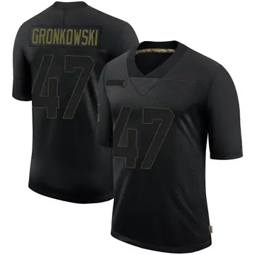 Nike Glenn Gronkowski Men's Limited New England Patriots Black 2020 Salute To Service Jersey