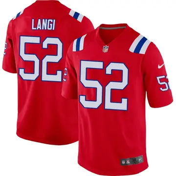 Nike Harvey Langi Men's Game New England Patriots Red Alternate Jersey