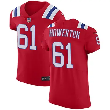 Nike Hayden Howerton Men's Elite New England Patriots Red Vapor Untouchable Alternate Jersey