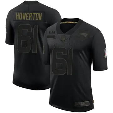 Nike Hayden Howerton Men's Limited New England Patriots Black 2020 Salute To Service Jersey