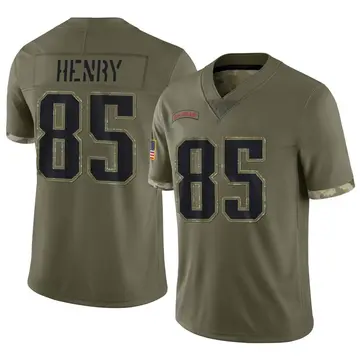 Nike Hunter Henry Men's Limited New England Patriots Olive 2022 Salute To Service Jersey