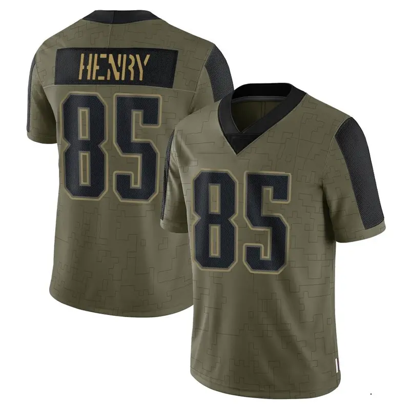Nike Hunter Henry Youth Limited New England Patriots Olive 2021 Salute To Service Jersey