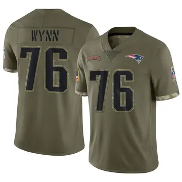 Nike Isaiah Wynn Men's Limited New England Patriots Olive 2022 Salute To Service Jersey