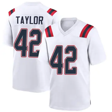 Nike J.J. Taylor Youth Game New England Patriots White Jersey