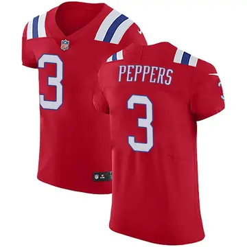 Nike Jabrill Peppers Men's Elite New England Patriots Red Vapor Untouchable Alternate Jersey