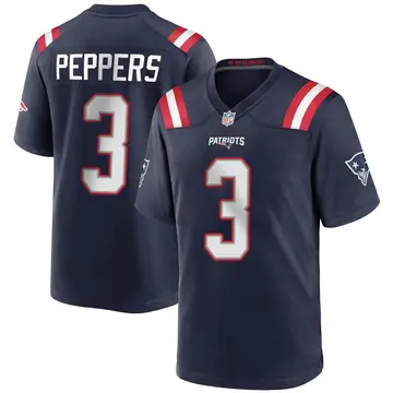 Nike Jabrill Peppers Men's Game New England Patriots Navy Blue Team Color Jersey