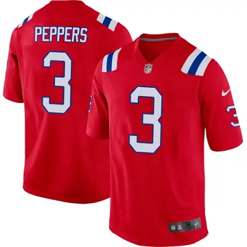 Nike Jabrill Peppers Men's Game New England Patriots Red Alternate Jersey