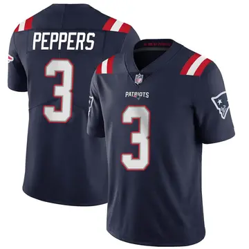Nike Jabrill Peppers Men's Limited New England Patriots Navy Team Color Vapor Untouchable Jersey