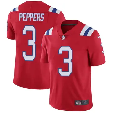 Nike Jabrill Peppers Men's Limited New England Patriots Red Vapor Untouchable Alternate Jersey