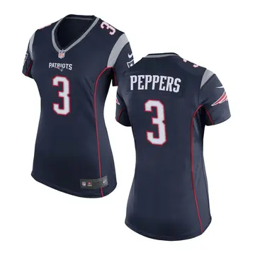Nike Jabrill Peppers Women's Game New England Patriots Navy Blue Team Color Jersey