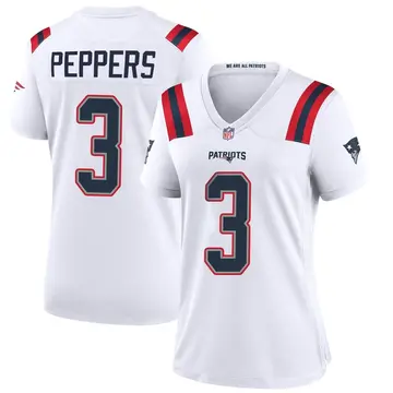 Nike Jabrill Peppers Women's Game New England Patriots White Jersey