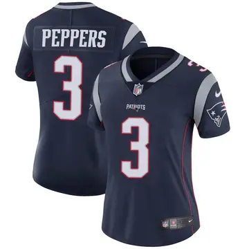 Nike Jabrill Peppers Women's Limited New England Patriots Navy Team Color Vapor Untouchable Jersey
