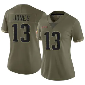 Nike Jack Jones Women's Limited New England Patriots Olive 2022 Salute To Service Jersey