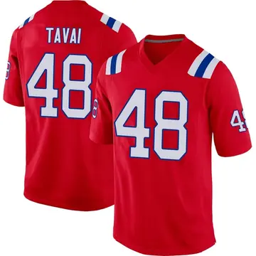 Nike Jahlani Tavai Men's Game New England Patriots Red Alternate Jersey