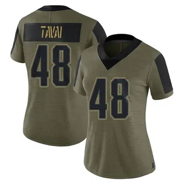 Nike Jahlani Tavai Women's Limited New England Patriots Olive 2021 Salute To Service Jersey