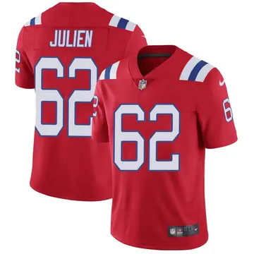 Nike Jake Julien Men's Limited New England Patriots Red Vapor Untouchable Alternate Jersey